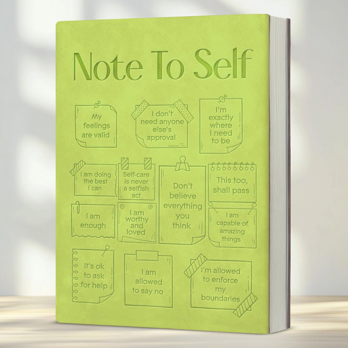 Note to Self Motivational 160 Pages Journal Notebook - Mental Health Gifts for Women Men Friends - School Counselor Therapist Office Gifts Writing Notebook