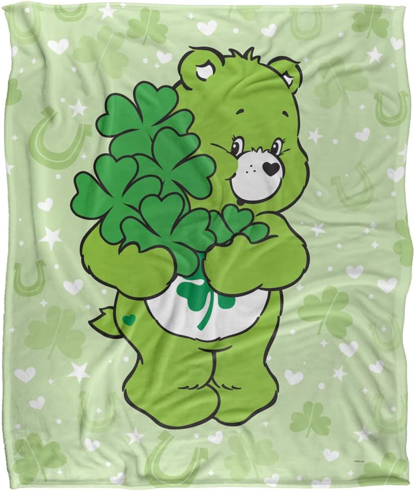 Care Bears Blanket, 50"x60" Clover Hug Silky Touch Super Soft Throw Blanket
