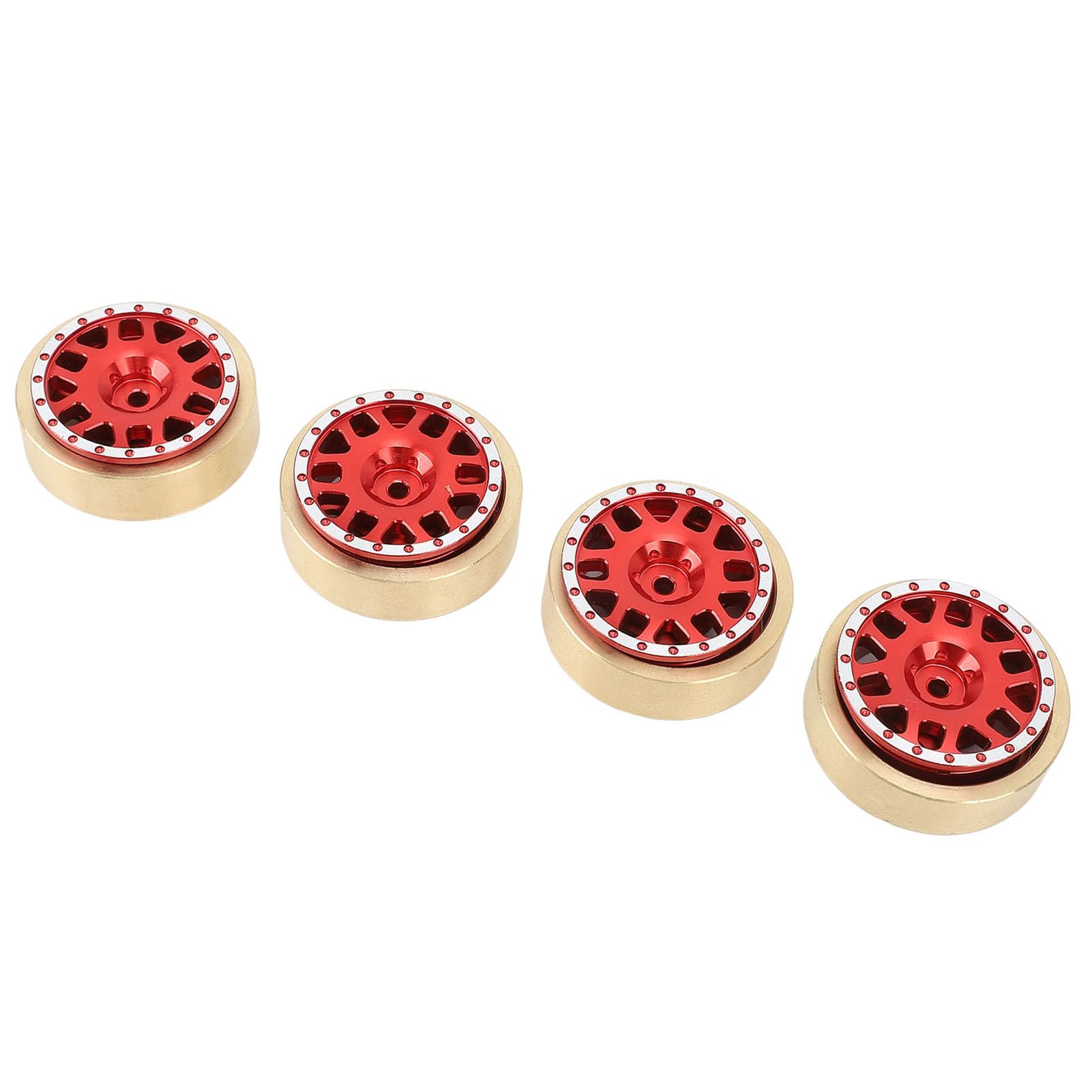 4 Uds. De contrapesos de cobre de procesamiento CNC de cubo de rueda roja de aluminio para coche HOBBYPLUS 1/18 4WD CP18P RC