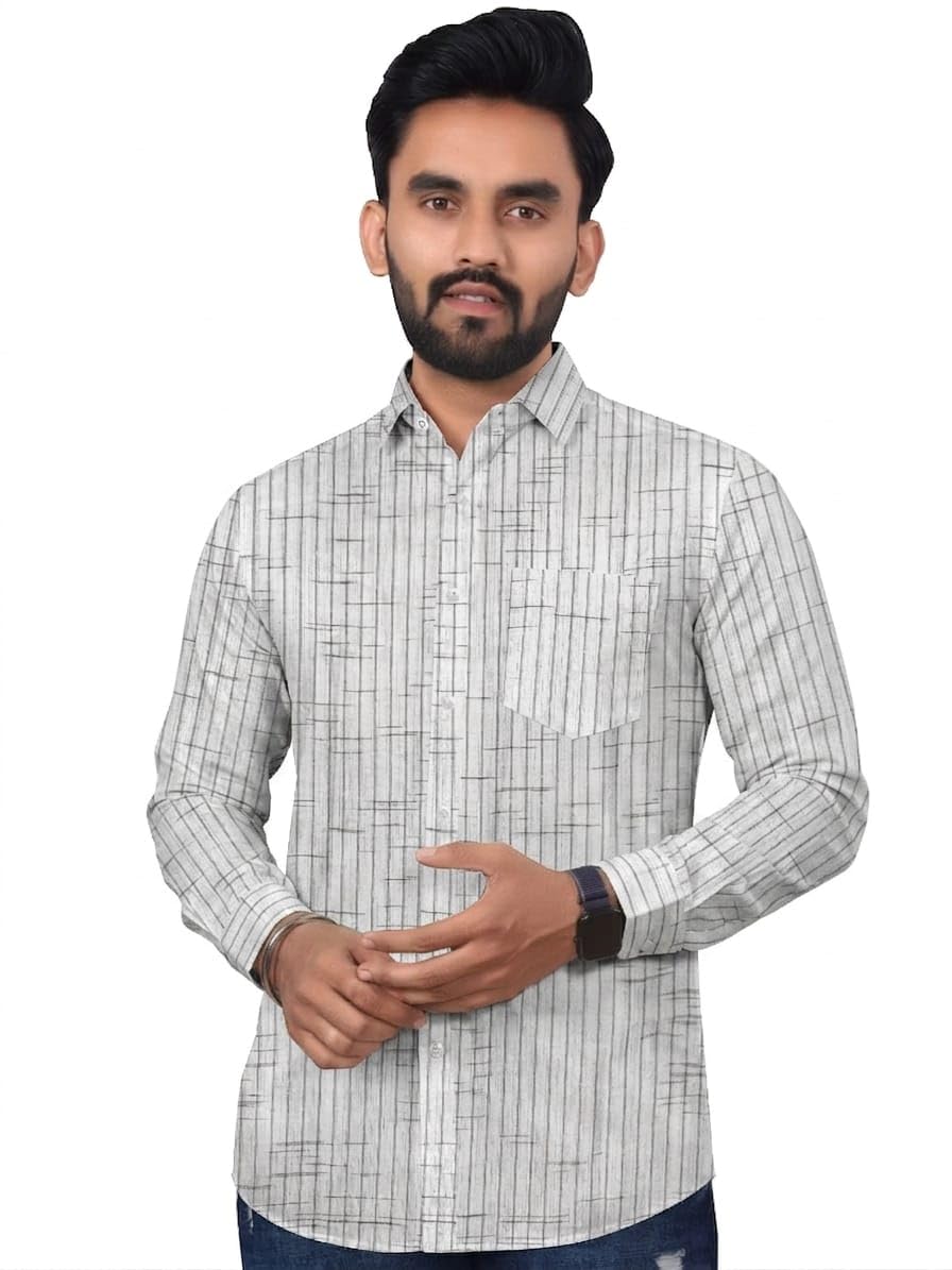 Men's Multicolor Checked Cotton Casual Shirt | Full Sleeve Regular Fit Button Down Shirt | Stylish Printed Check Pattern for Office, Casual-image-34