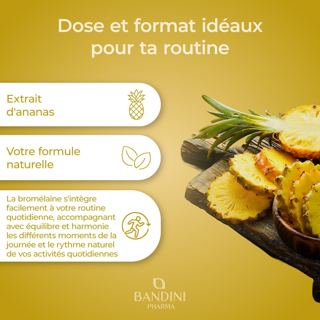 Bandini® Bromélaïne Forte 5000 GDU/g 200 Comprimés Gastro-résistants - Enzyme digestif - Extrait d'ananas - Broméline Strong, pure, hautement dosée, haute absorption, Produit en Italie, 100% Végan