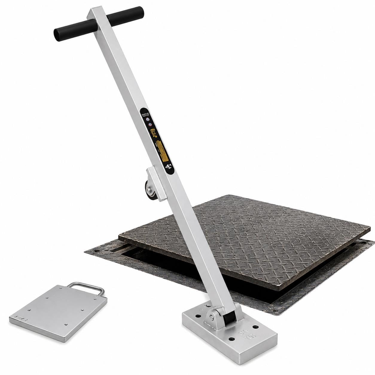 Sollevatore Magnetico For Chiusini Con Maniglia Telescopica E Ruota | Forza di trazione da 270kg, regolabile da 605-1.010 mm, corpo alluminio da 3,8kg, for fognature, scarichi