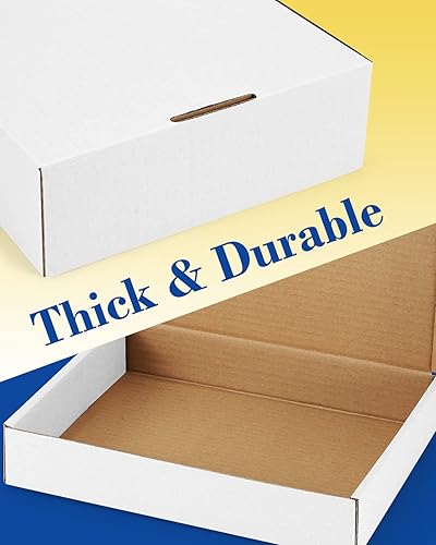 Miniatura 5 de Cajas de envío-12x9x3 pulgadas Paquete de 22 cajas de cartón para embalaje, cajas de envío blancas para embalaje-pequeñas empresas, sobres de caja