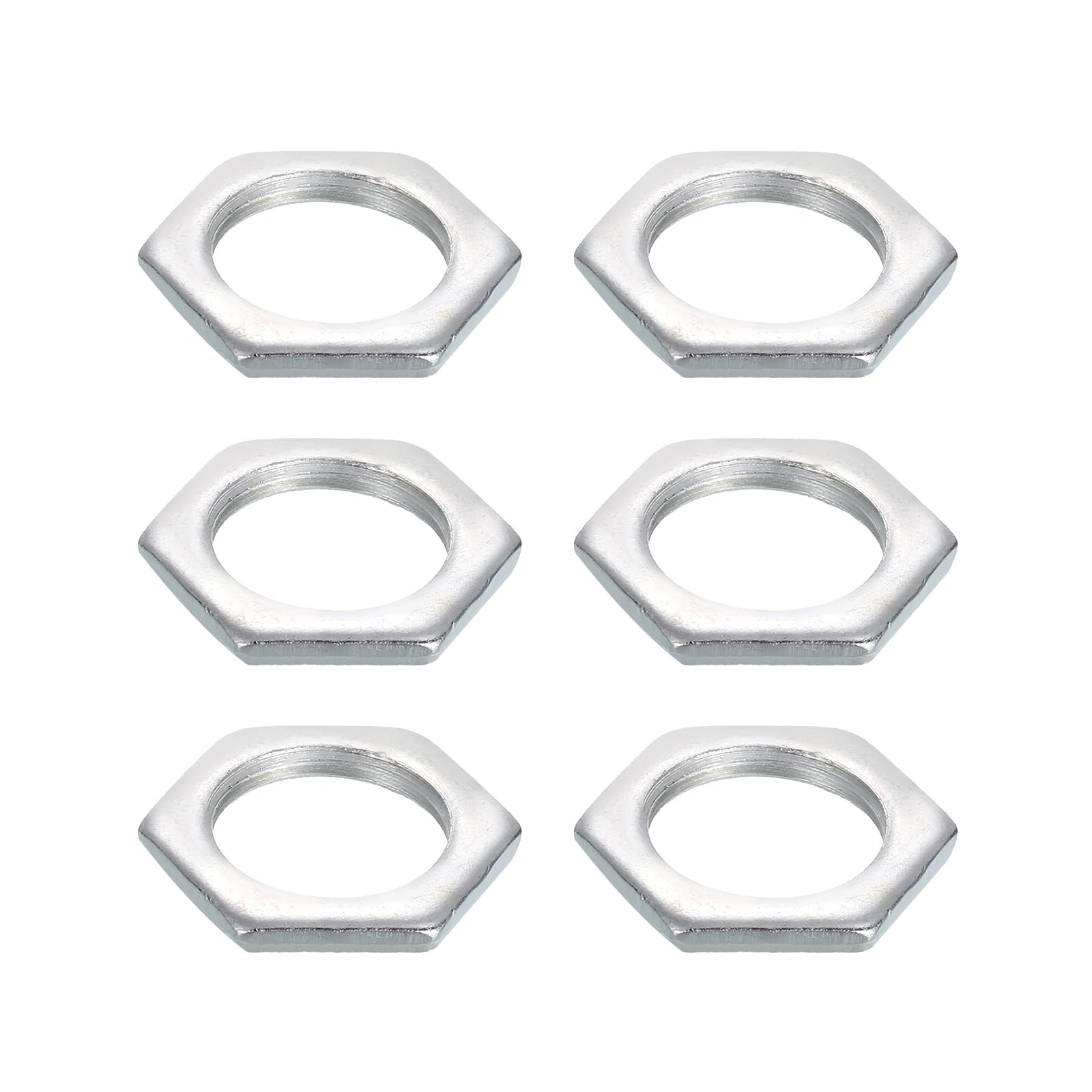 PATIKIL M20x1.5x3mm Steel Hex Nuts, 6Pcs Metric Fine Thread Carbon Steel Zinc Plated Finished Hardware Screw Nuts Fasteners for Machinery Manufacturing, Industrial Use, 27mm Width