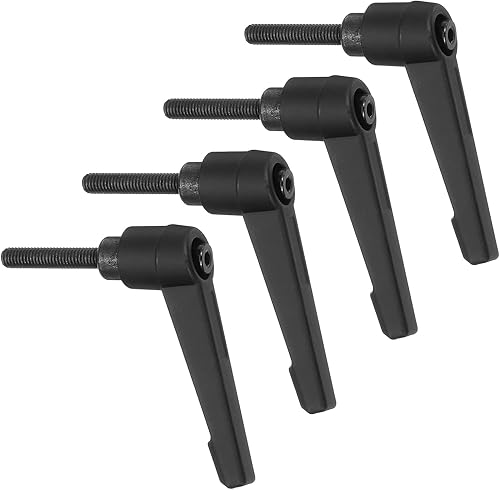 Miniatura 72 de uxcell 4 perillas ajustables M8 x 0.630 in, rosca macho, botón de trinquete de liberación rápida, perno giratorio para maquinaria de torno