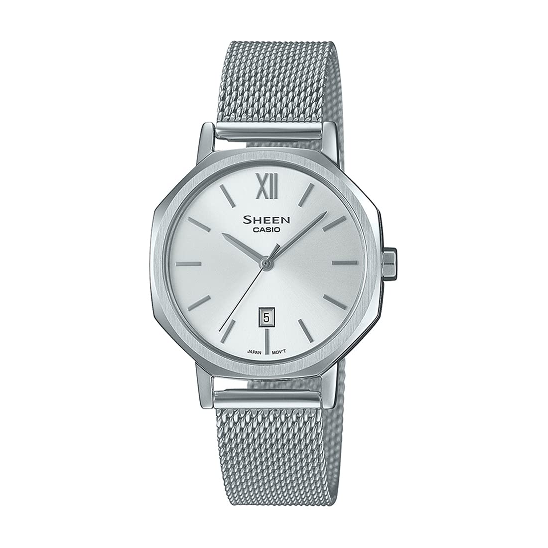 Casio Women Stainless Steel Analog White Dial Watch-She-4554M-7Audf, Band Color-Silver (B0C145VTBG) Amazon Price History, Amazon Price Tracker