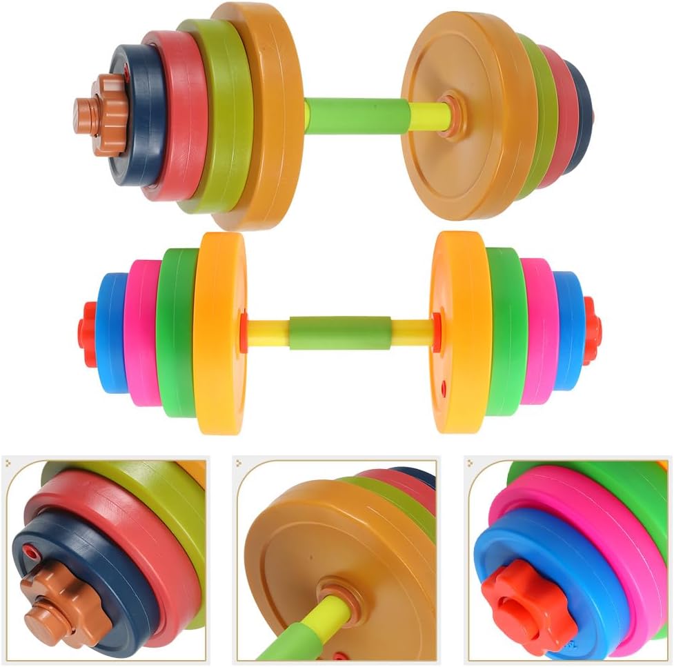 Yardwe 2pcs Kids Workout Dumbbell Weights Set: Adjustable Kids Dumbbells - Children's Fitness Equipment For Weightlifting Powerlifting Training, Fill with Sand Or Water