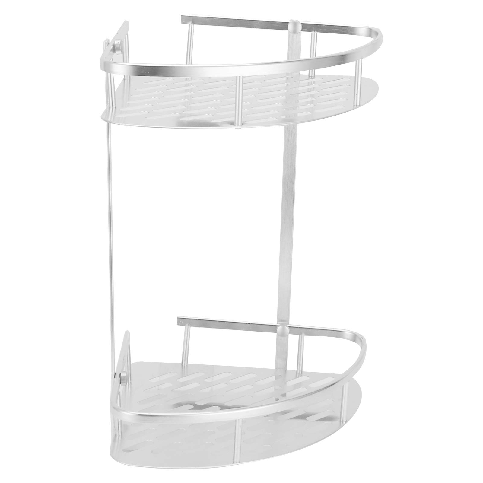 Standing Shower Caddy Corner 2 Tier Floor Standing Corner Shower Caddy Organizer Aluminum Shower Shelf Rack Storage for