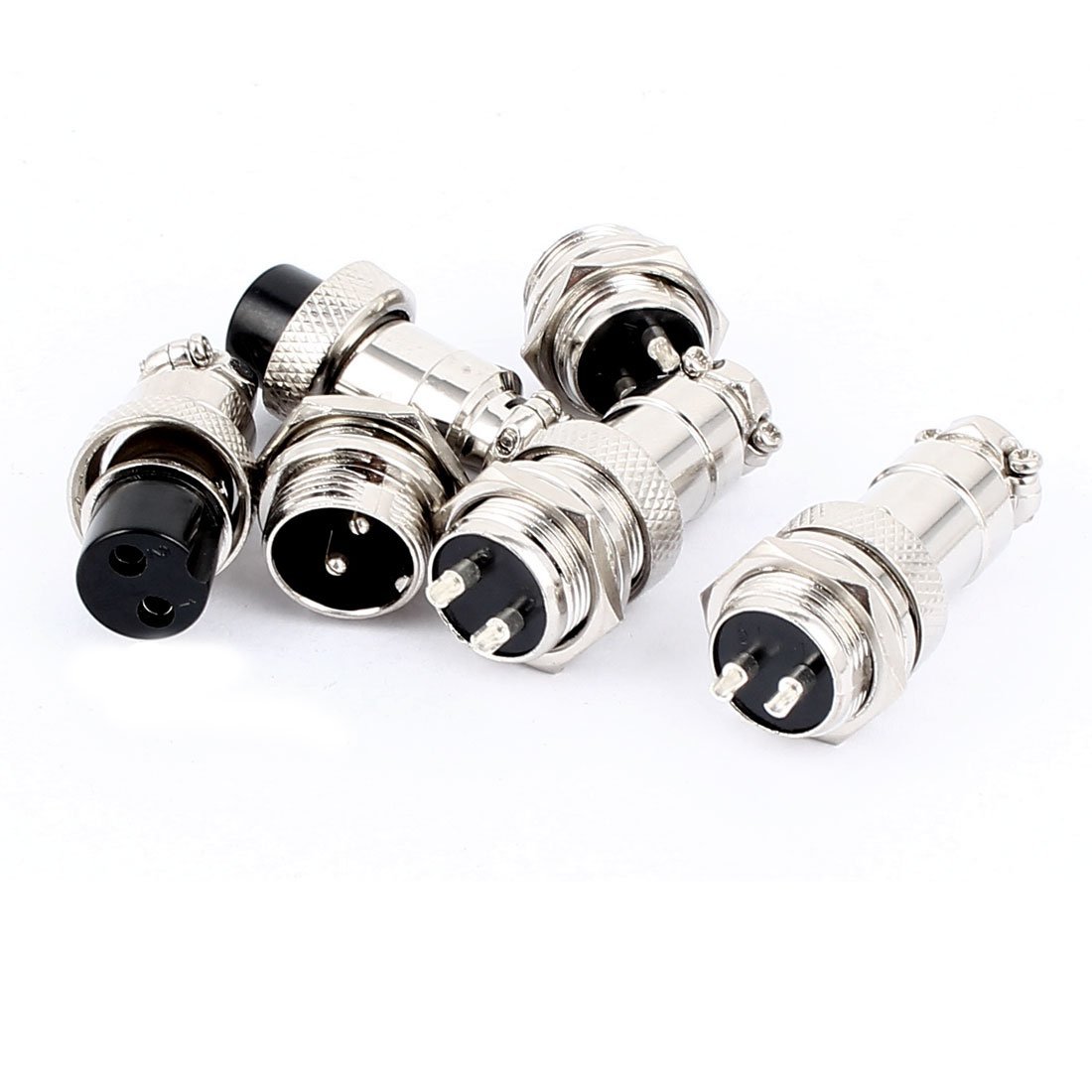 KCHOICE® 4 Sets Screw Butt Joint Aviation Connector Male Female GX16-2 16mm 2 Pin