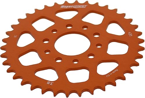 Miniatura 3 de Supersprox - Piñón de aluminio naranja 38T - RAL-451-38-ORG para KTM SX 50 Mini 2009 2010 2011 2012 2013, SXS 50 2011 2012 2013, SX 50 2010 2011