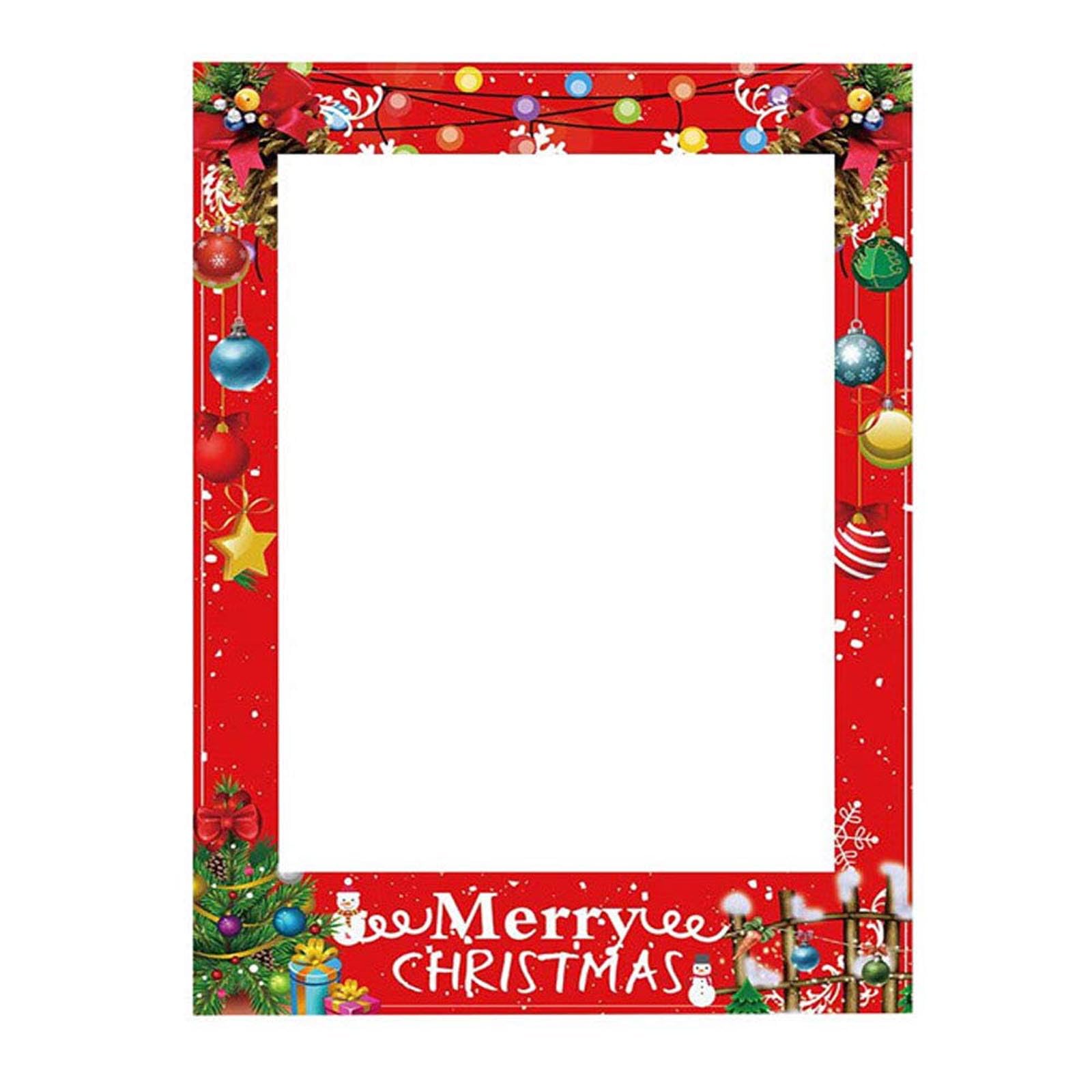 Soochat Christmas Photo Booth Props Frame Christmas Photo Booth Frame for Xmas Winter Holiday New Year Decorations