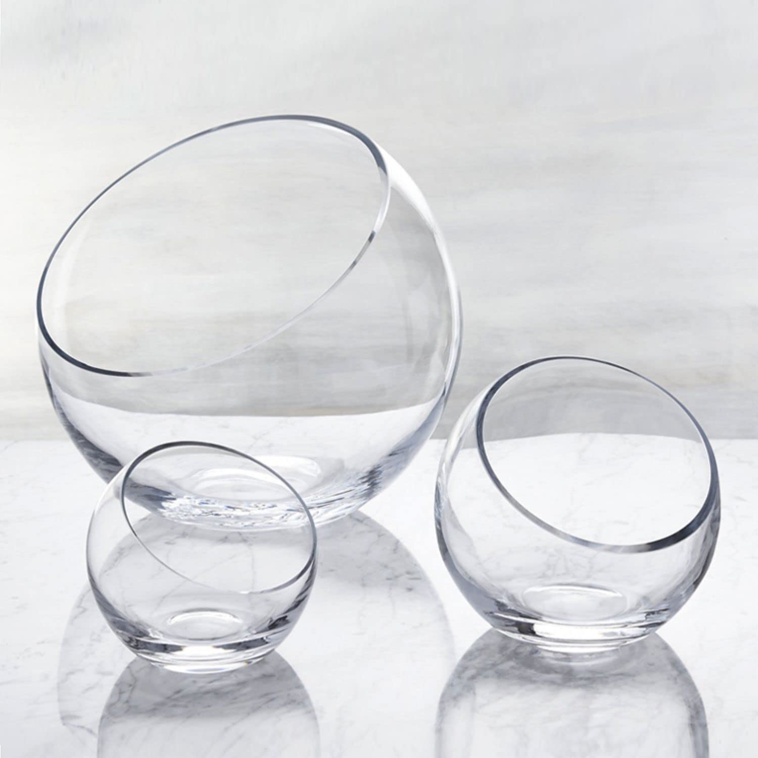 Aquarium botanique en verre biseauté transparent rond 22.8cm