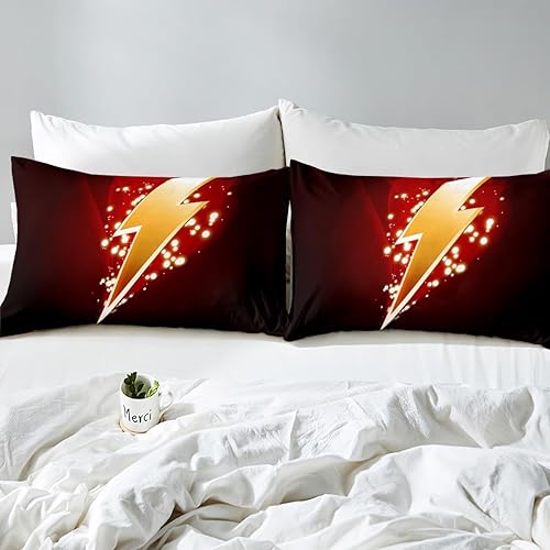 Miniatura 9 de Castle Fairy Sábana bajera ajustable de color rojo y amarillo para niños, tamaño Queen, juego de ropa de cama suave y lujosa, sábana bajera