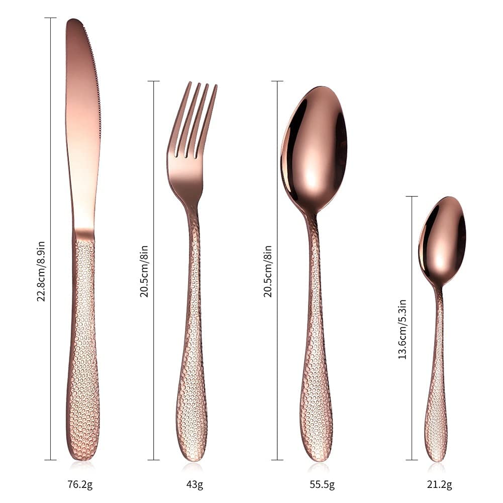 Ce Set de Couverts en Acier Inoxydable de 32 pièces, pour 8 Personnes, Comprend Une cuillère, Une Fourchette et Un Couteau polis, compatibles Lave-Vaisselle.