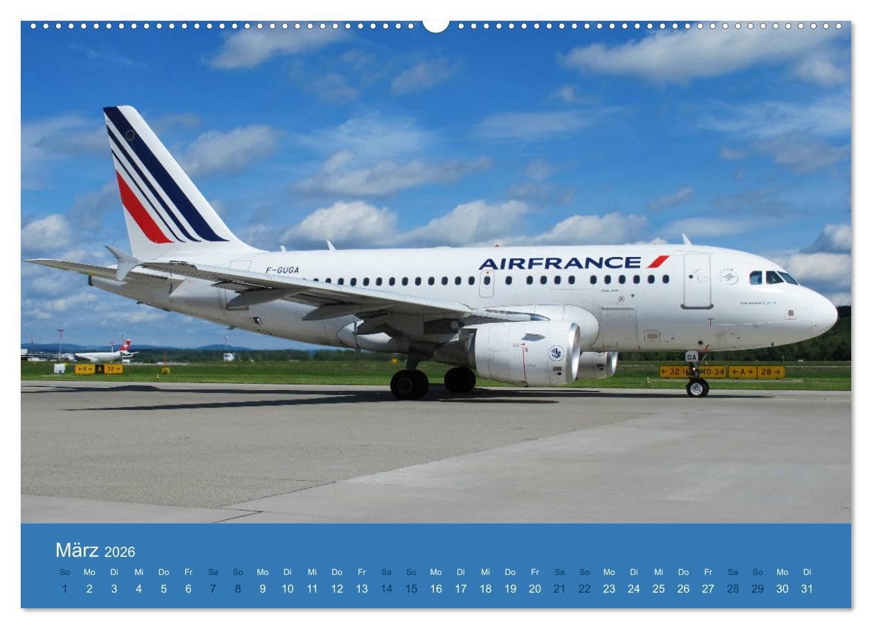 Airbus Airliners (hochwertiger Premium Wandkalender 2026 DIN A2 quer), Kunstdruck in Hochglanz: Die Airbus Flugzeug Familie deckt heute das ganze ... Von A300 bis A380 (CALVENDO Mobilitaet)