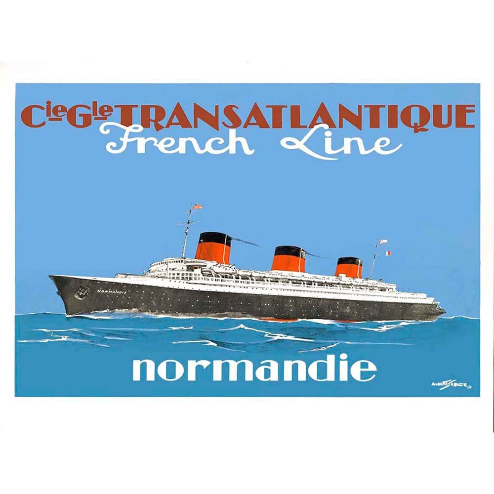 Wee Blue Coo Travel Transport Ship Liner Boat Normandy France Art Print Poster Wall Decor 12X16 Inch