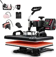 110V, 5 em 1 Prensa Termica, Maquina de Estampar Camisetas, Máquinas de Prensa Térmica Transferência de Calor por para Camisetas Chapéu, Prensa Termica Sublimação, Sublimação