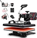 110V, 5 em 1 Prensa Termica, Maquina de Estampar Camisetas, Máquinas de Prensa Térmica Transferência de Calor por para Camisetas Chapéu, Prensa Termica Sublimação, Sublimação
