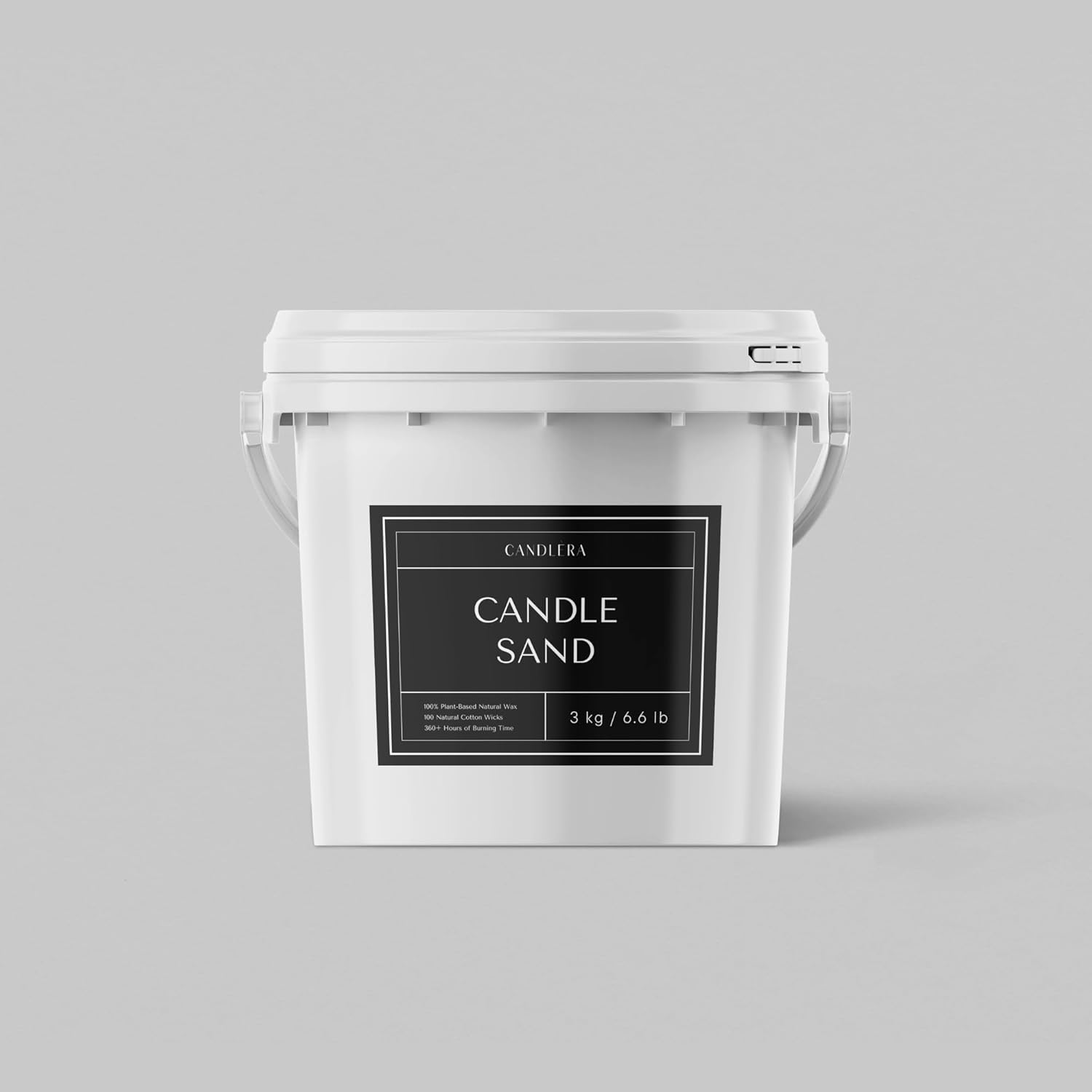 3kg/6.6 lb Pearled Candle Sand in Bulk Bucket +75 Wicks Included for Wedding Decor, Scent-Free Pearled White Wax, Non-Toxic Powder, Long-Lasting 360 Hours of Burning time, Ideal for Event Planners