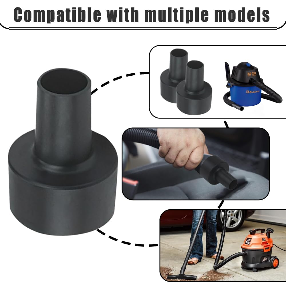 WS25011A Universal Vacuum Hose Adapters 2-1/2-Inch to 1-1/4-Inch for Vacuum Attachments Wet Dry Vacuum Cleaner shop vac Adapter Replacement Accessories 2 Pack