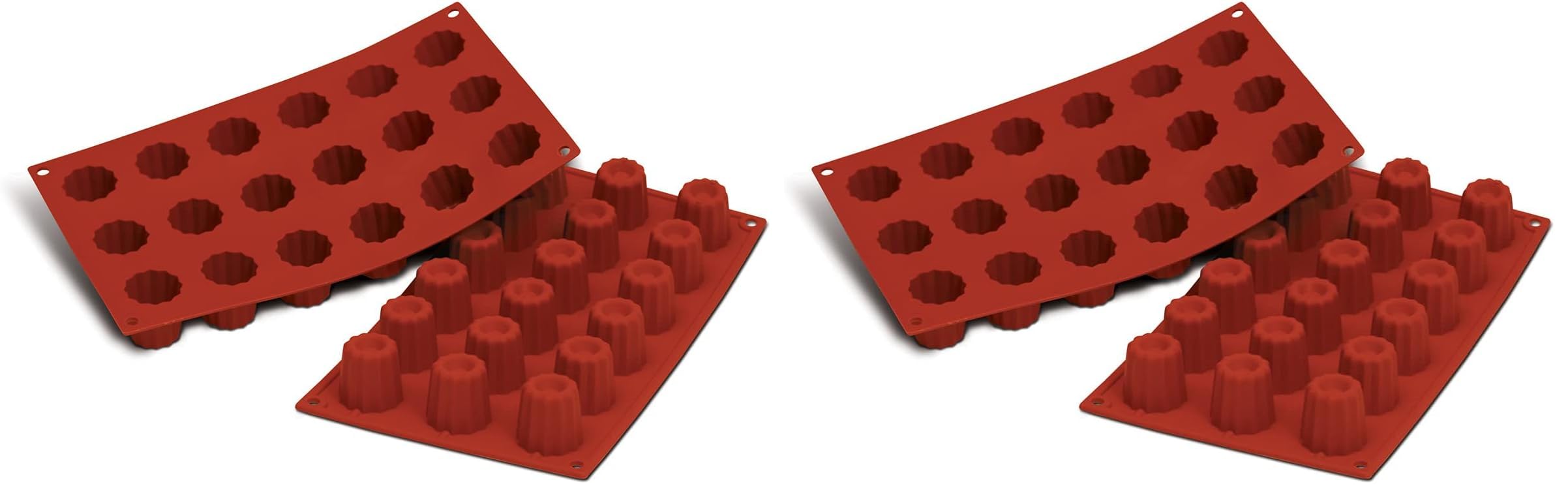 Moule silicone mini cannelé Silikomart antiadhésif 18 cavités pour cuisson homogène