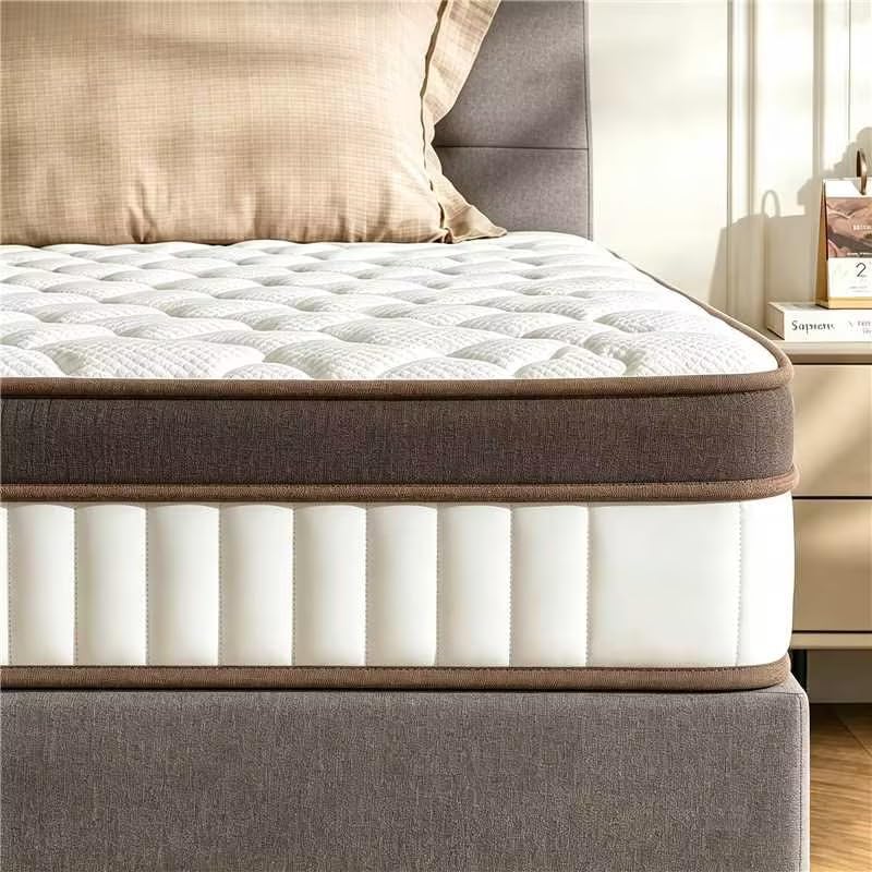 Noblik 30cm Single Hybrid Mattress in a Box – 7-Layer Medium Firm Wavy Quilted Mattress with Memory Foam & Pocketed Springs, Cooling Breathable Cover, Pressure Relief & Motion Isolation