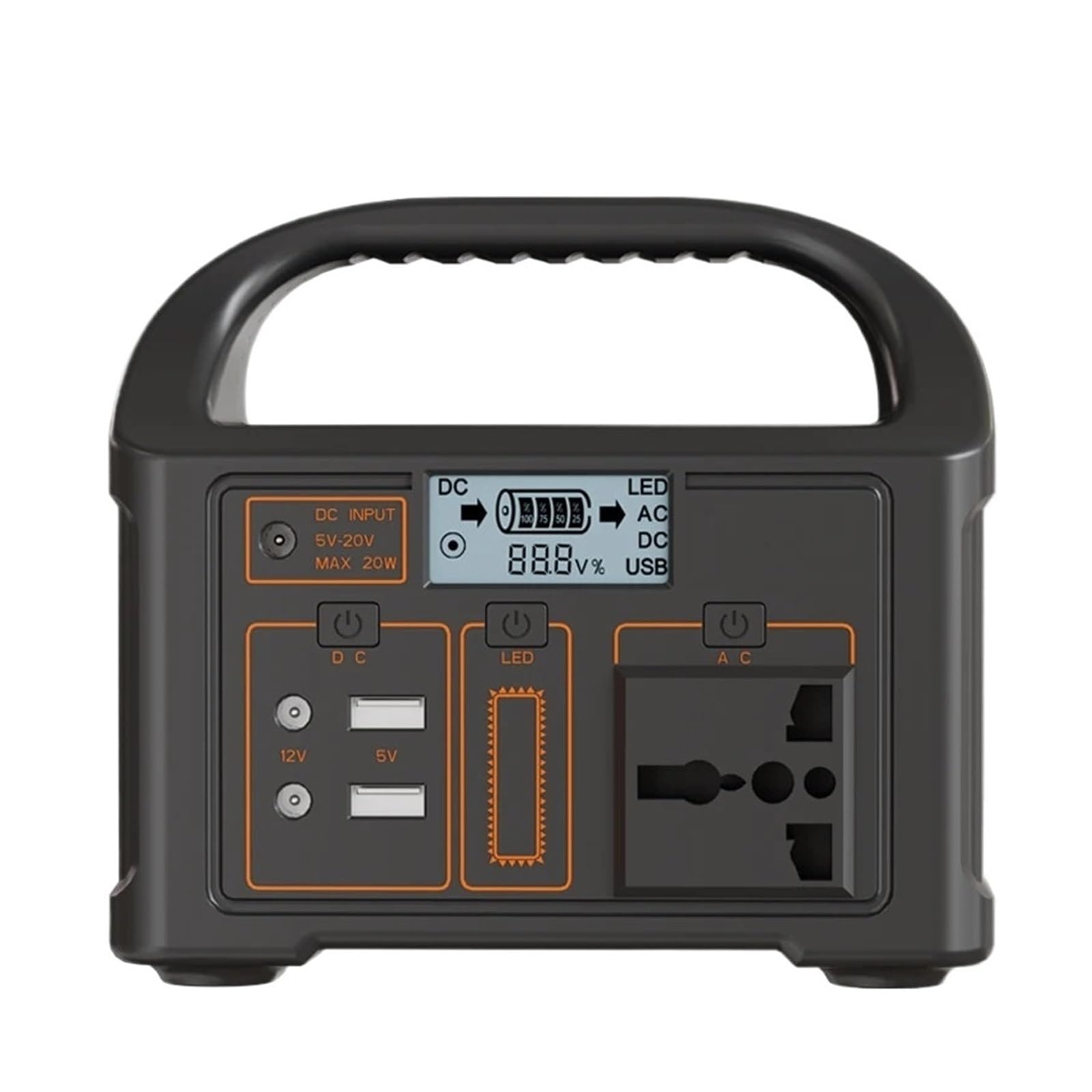 Banco De Energía Portátil 100W, Generador Solar 76,8Wh, Al Aire Libre LiFePO4 For Viajes Acampada Suministro Constante(Host)
