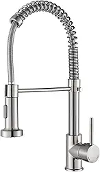 TINICO Torneira Cozinha Gourmet Monocomando Aço Inox Com Spray Extensor,Torneiras Misturadoras de água Quente e Fria,Dois Modos de Distribuição de água（Spray e Stream）,Escovado