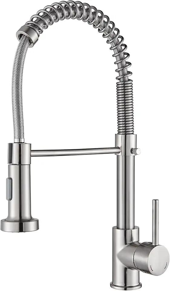 TINICO Torneira Cozinha Gourmet Monocomando Aço Inox Com Spray Extensor,Torneiras Misturadoras de água Quente e Fria,Dois Modos de Distribuição de água（Spray e Stream）,Escovado