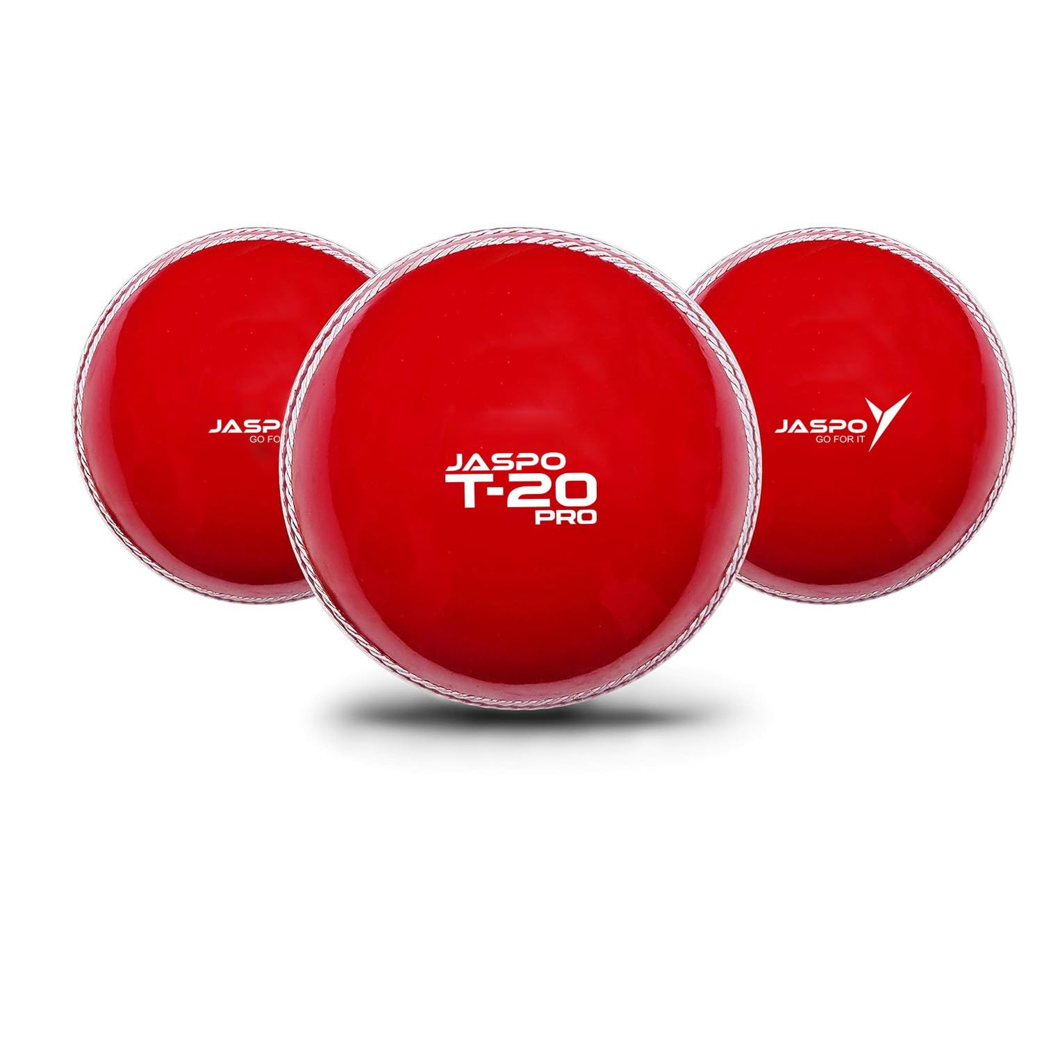 jaspo T-20 Pro Soft PVC Cricket Balls Red (Pack of Three) Standard Size