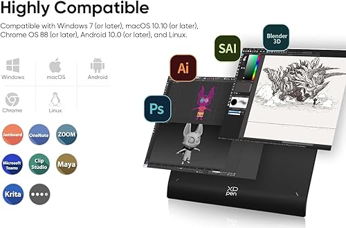 Miniatura 7 de XPPen - Tableta de dibujo inalámbrica Deco Pro LW 2, tableta gráfica de computadora Bluetooth de 11 pulgadas con lápiz digital X3 Pro y mini