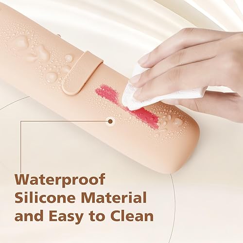 Miniatura 5 de Maliton Soporte para brochas de maquillaje de viaje, bolsa de silicona para brochas de maquillaje con correa magnética anticaídas mejorada, estuche