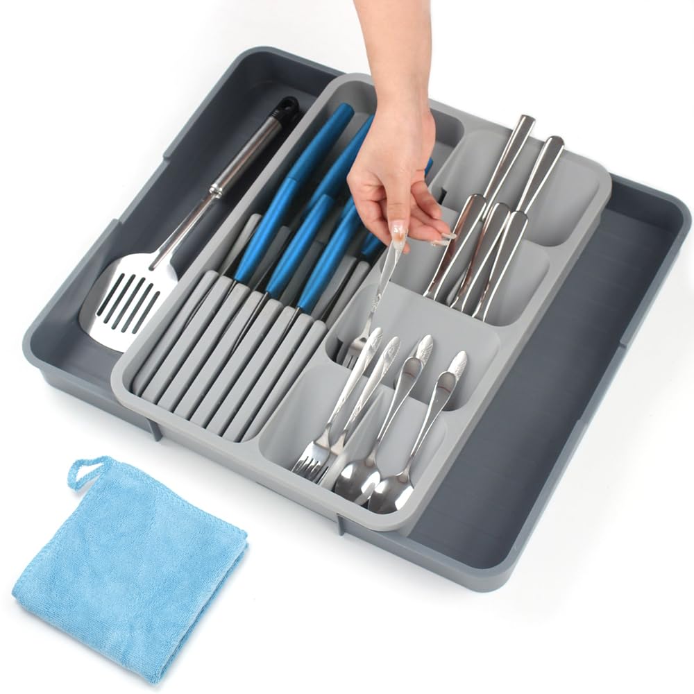 Yawinhe Organizer Posate In Corda Di Carta - 35x25x5.5 Cm Per Cassetto Cucina - Foto 12