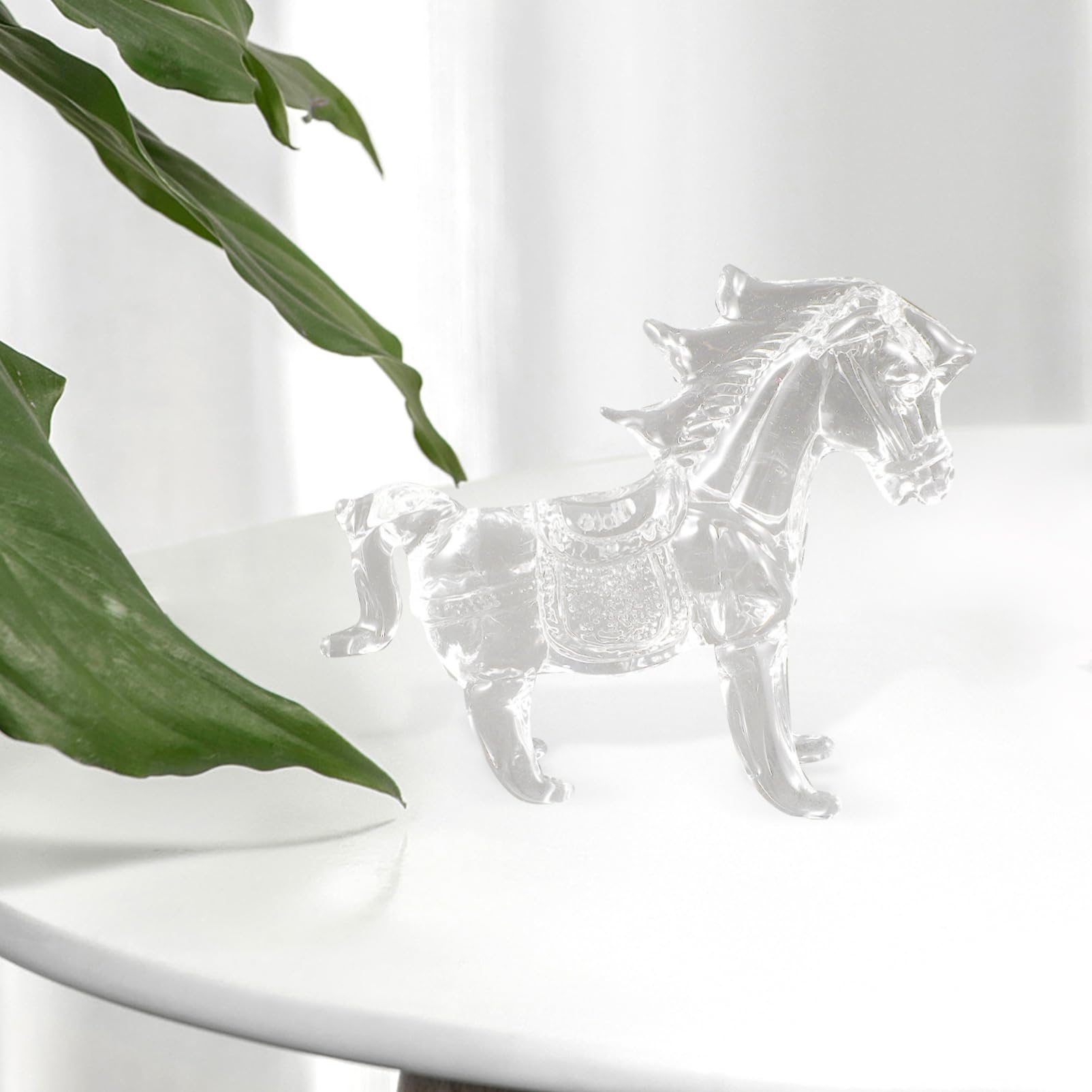 IMIKEYA 5st Kristall-pferdeornamente Entzückende Figur Klare Pferdeskulptur Chihuahua- Wohndekoration Kranztierfiguren Dekorative Pferdefigur Statue DIY-Statue Transparent