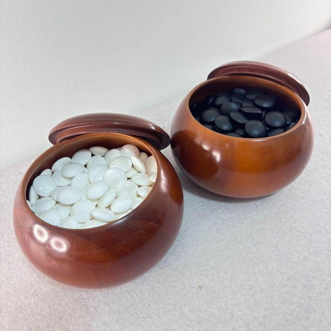 【良品】32号 蛤碁石　黒182個　白181個 蛤碁石 32号 碁笥 白181個 黒182 囲碁 碁石 蛤碁石 31号