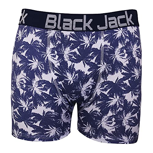 Kit com 10 Cuecas Boxer Black Jack de Microfibra Estampadas Cor:preto;tamanho:M