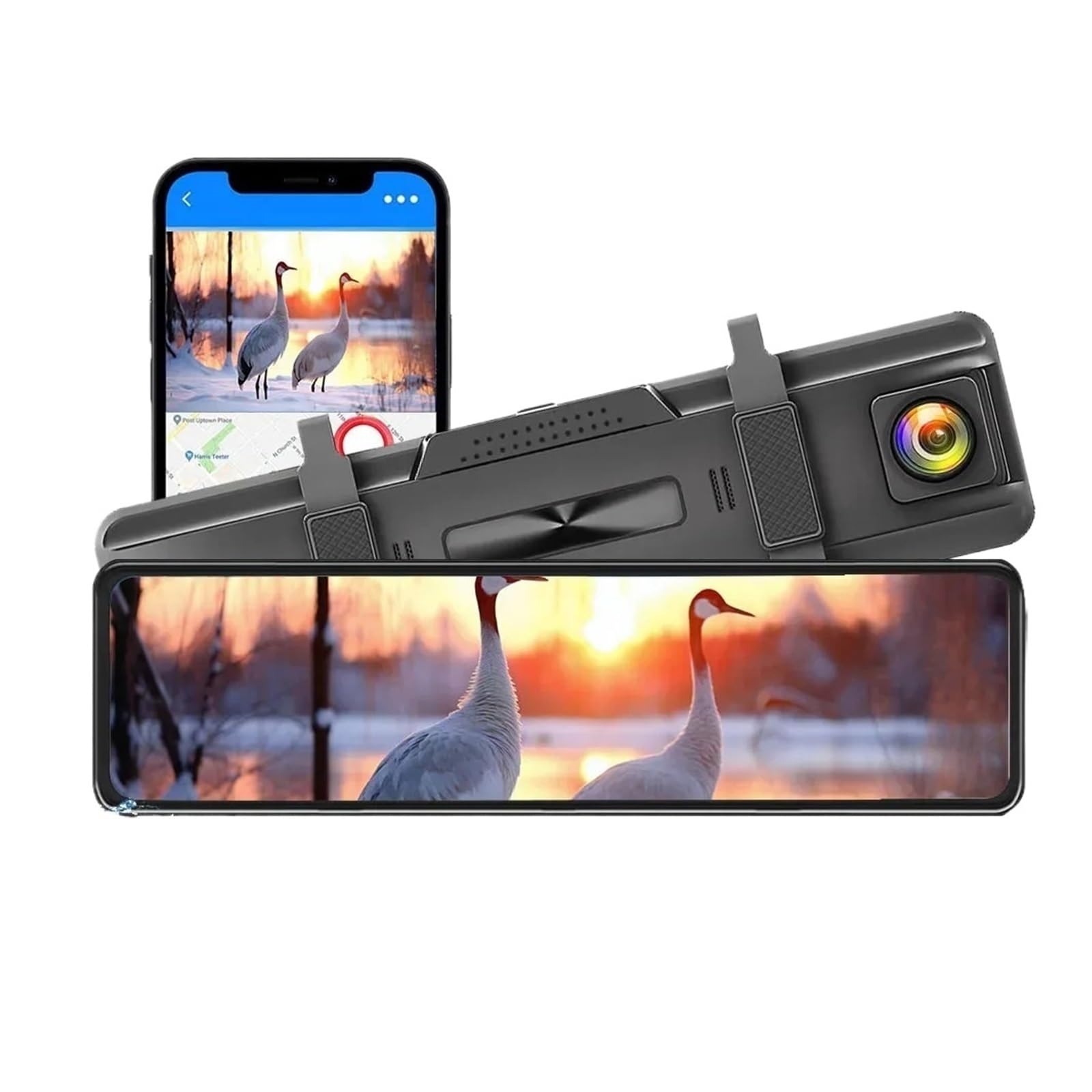 4K 2K Dash Cam for Car 4K Mirror Camera Front Rear Video Recorder with Mount Voice Control Compatible