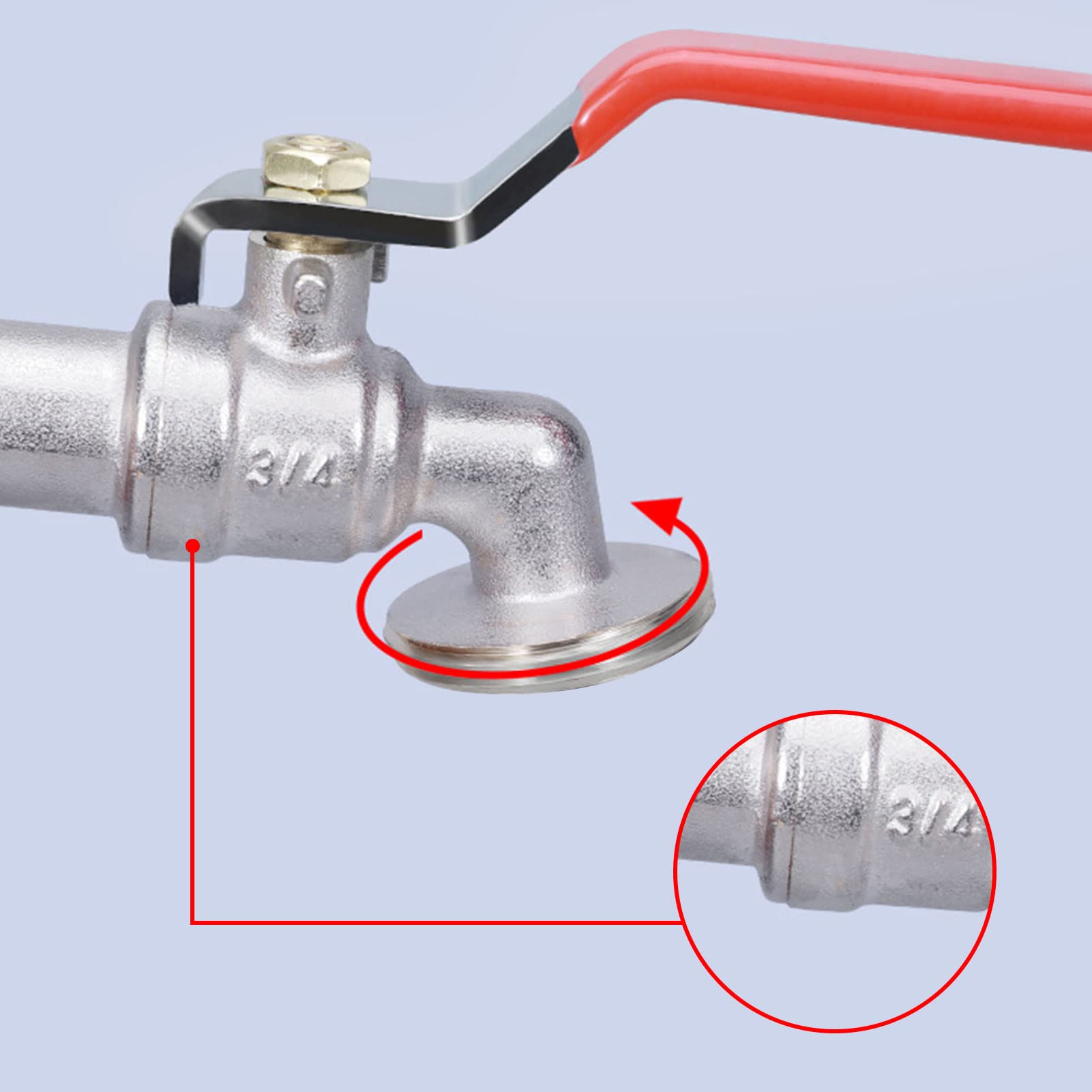 Rubinetto a vasca da 1000 l, per serbatoio, per acqua piovana, adattatore per serbatoio dell'acqua da 1/2, rubinetto in ottone fabbricato in polipropilene, filettatura grande 60 mm (2 pezzi
