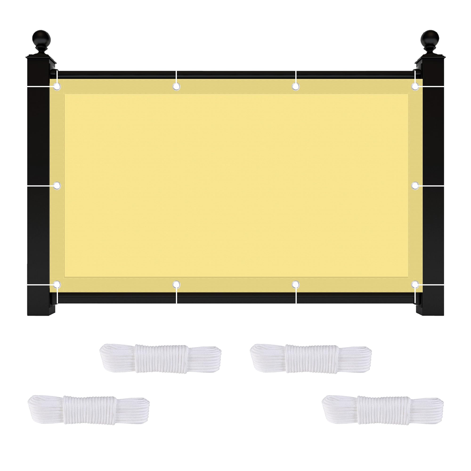 Voile d'ombrage auvent imperméable 6x9m toile ombrage jaune sable extérieur balcon