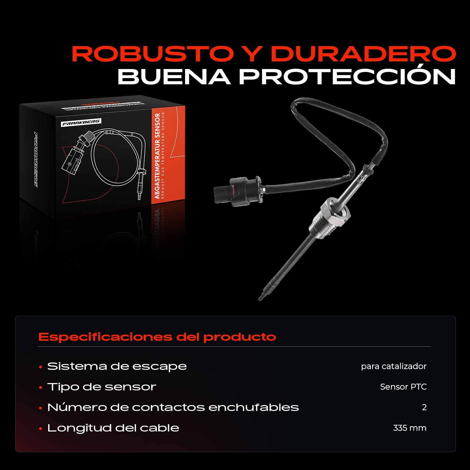 Frankberg Sensor temperatura gases escape antes del DPF 0019050700 | Compatible con: SLK R172, CLS Shooting Brake X218, Clase E W212, Coupé Clase C C204, Clase M W166, Clase E Modelo T S212