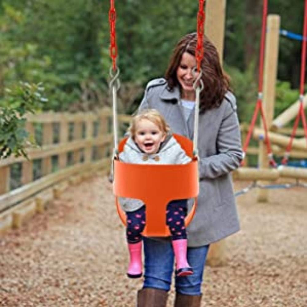 Swingan High Back Full Bucket Toddler & Baby Swing with Vinyl Coated Chain (Fully Assembled)