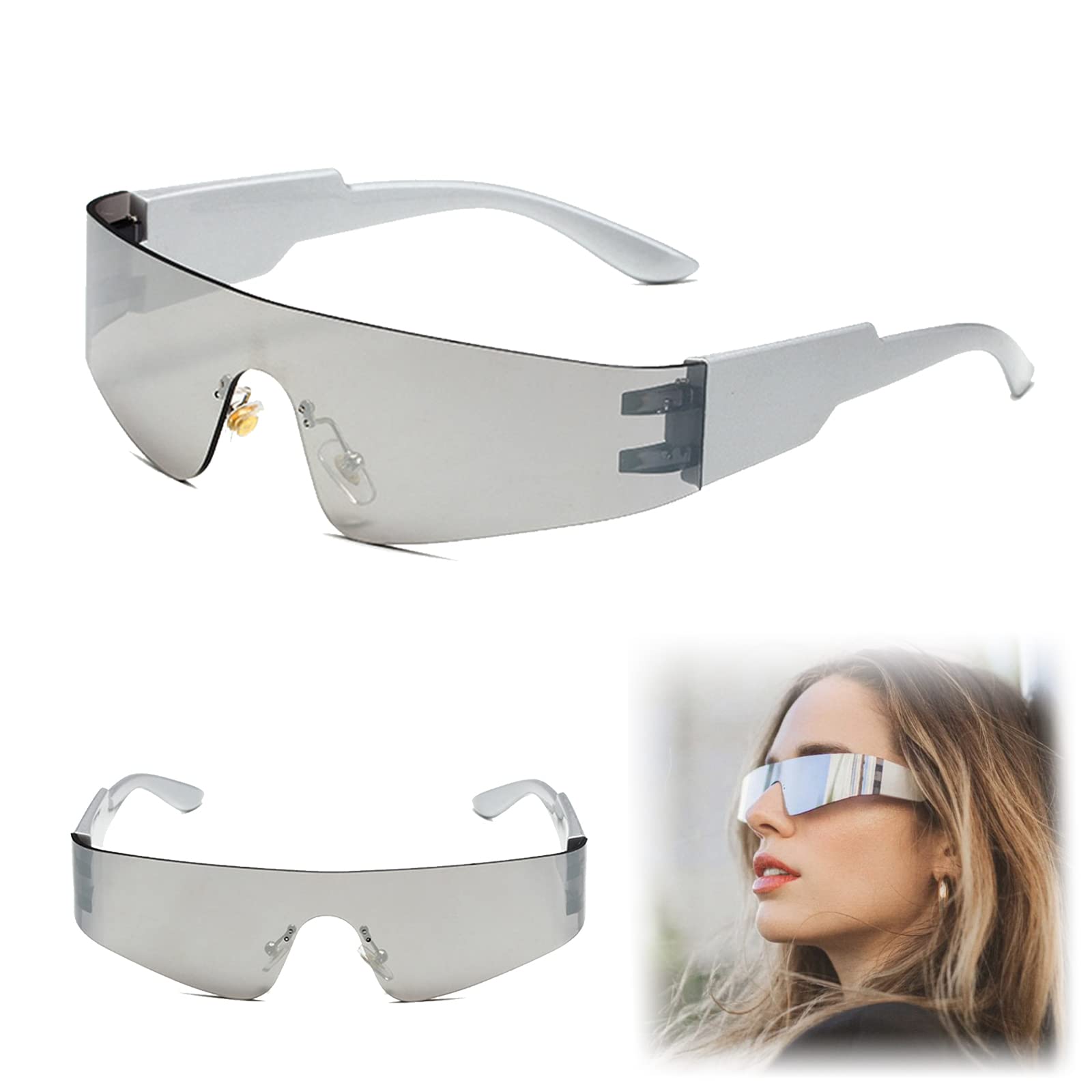 Schnelle Brille Rave: 4 Stück Set Futuristische Br Produktbild-Vorschau 3
