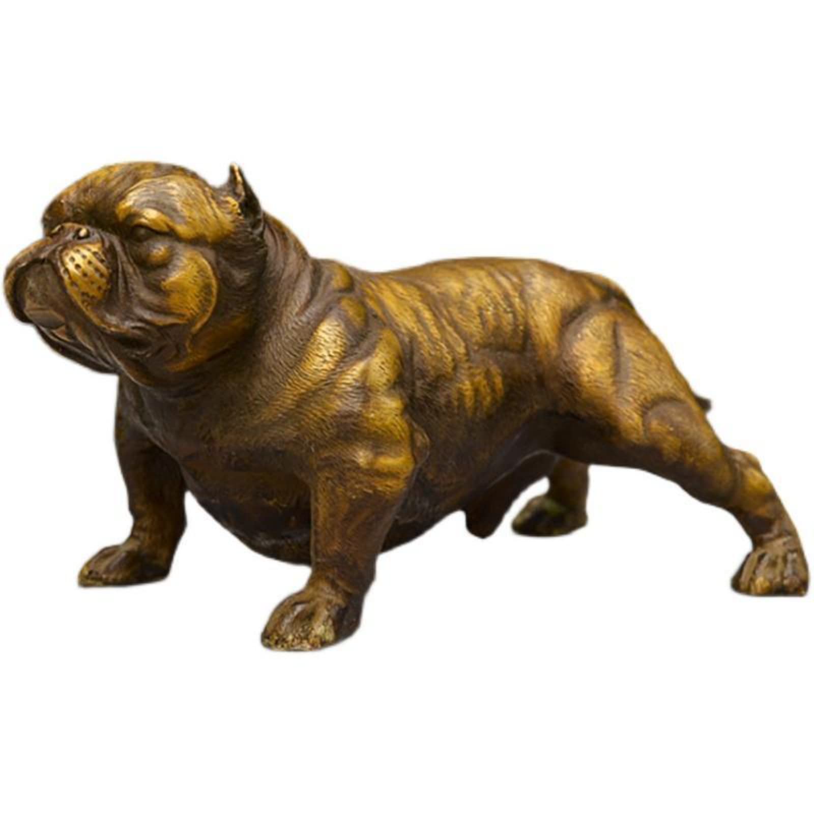 NGDFGR Realistic Brass Fighting Dog Sculpture,Zodiac Dog Statue Model Crafts Desktop Ornament Bar Home Living Room Bookshelf Wine Cabinet Decor Accessories