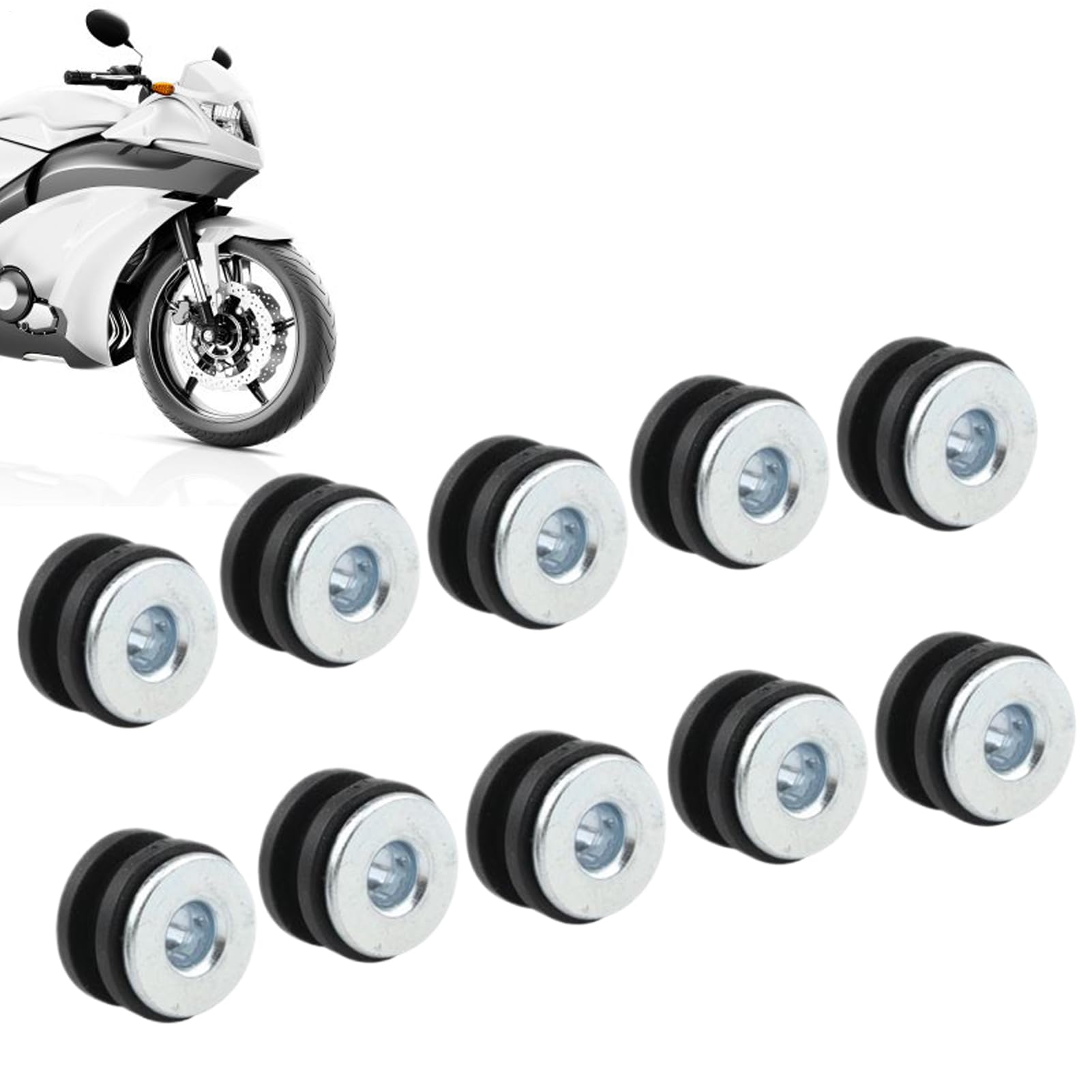 Guarnizioni per Motociclette,Accessori Sostitutivi Guarnizioni in Gomma | Sostituto Spaziatore Guarnizione Antiurto per Componenti Parabrezza
