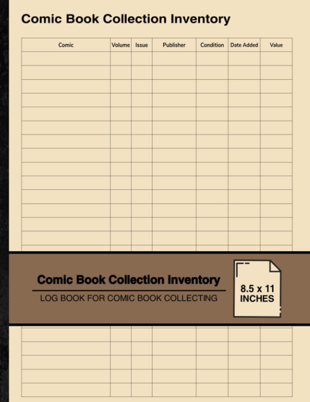 Comic Book Collection Inventory: Log Book For Comic Book Collecting | For Comic Book Collectors | Large