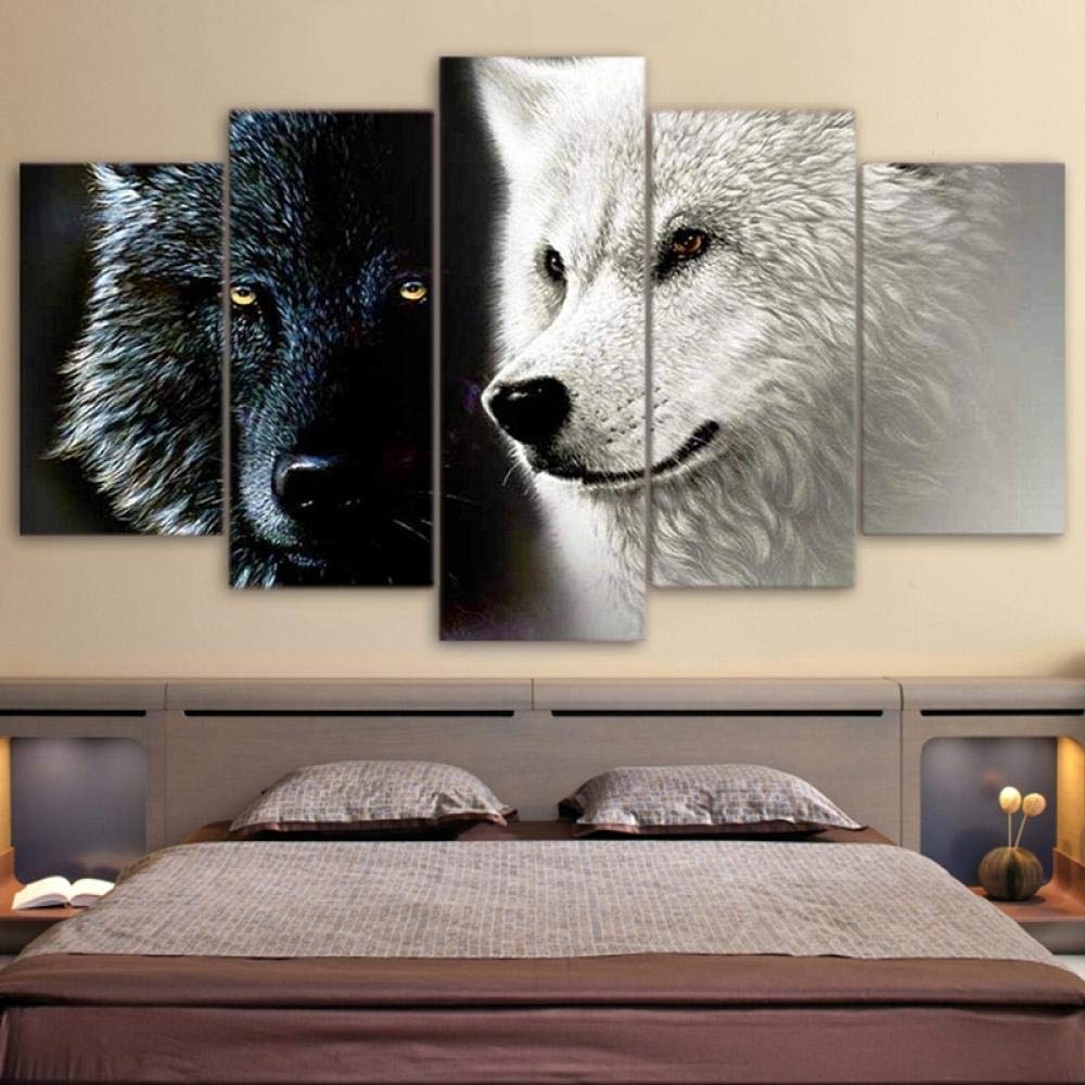 ARTTOR Moderno Cuadros Decorativo 60x60cm Poster De Pared Lobo Depredador Salvajismo Cuadros Pared Imágenes Póster Sin Marco Decoracion Salon Dormitorio Cocina Wall Art Prints Decor P2XAC60x60-5073