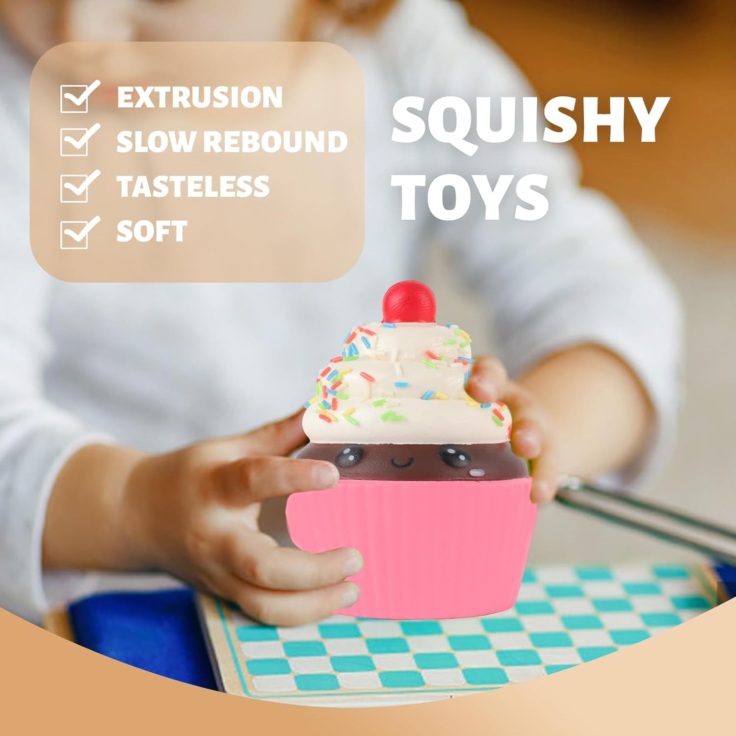 Anboor Squishies Cake Slow Rising Squish Toy for Kids Soft Ice Cream Cake Scented Stree Relief Realistic Food Cute Squeeze Squish Toy - Image 5