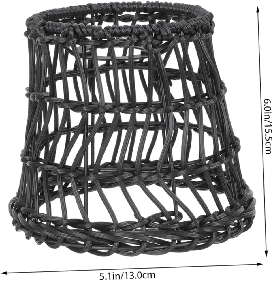 Artibetter 2pcs Woven Lamp Shade Rustic Style Ceiling Light Cover Handmade Decorative Pendant Lamp Shade for Room and Dining Areas Tea and No Bulb Included