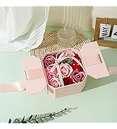 Rose Bath Soap - Flower Floral Scented Petals Body Soap in Flower Box for Women Plant Essential O...