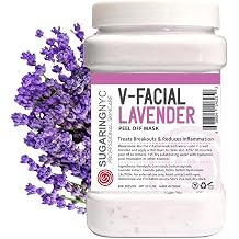 Sugaring NYC Vajacial Jelly Mask Peel-Off Bikini Underarms Area Peel Mask - Lavender with Pieces of Lavender - Professional Size 23oz